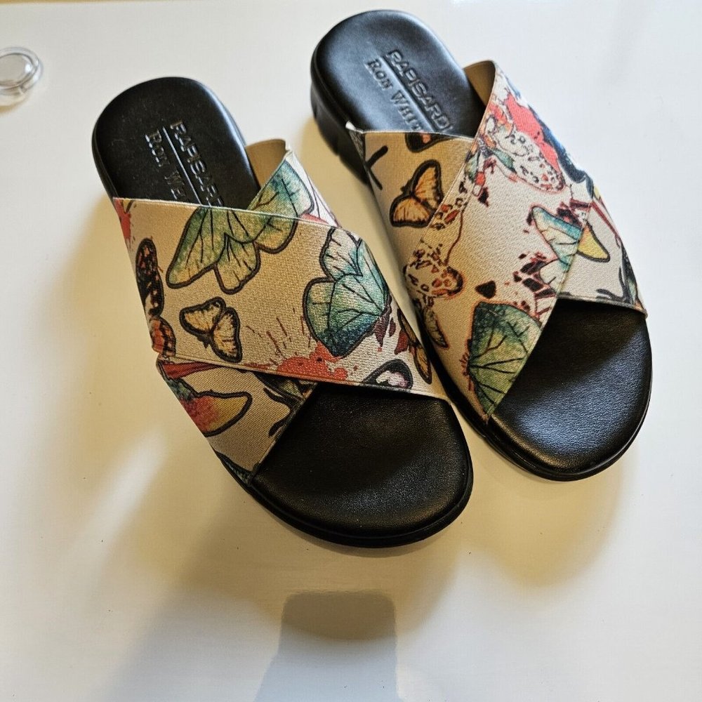 Ron White Rapisardi Textile Fabric Floral Vamp Size 37/7 Slip On Sandal
